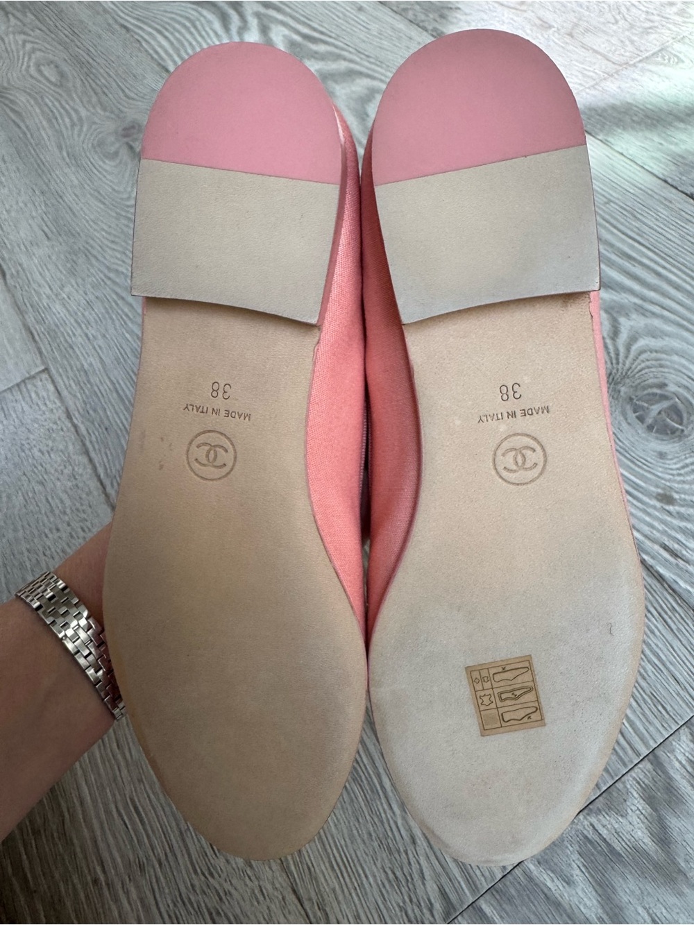 NWT CHANEL Coral Pink Canvas Ballet Flats with Bow - Picture 6 of 9